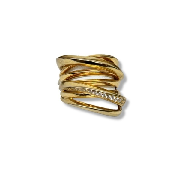 Jessie Stainless Steel Stacked Gold Ring - Picture 1 of 2